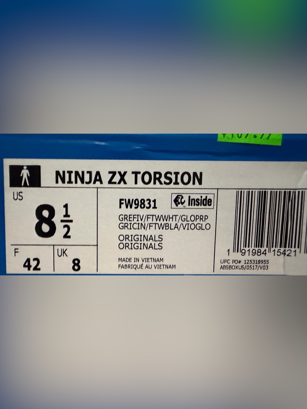 Adidas ZX Torsion Ninja Time In Purple Sneaker Shoes 8.5 Men’s - Picture 11 of 11